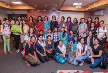 Panellists of Lokkhi Meyer Upakkhyan - Ghore Baire Sobai Sawman pose with students