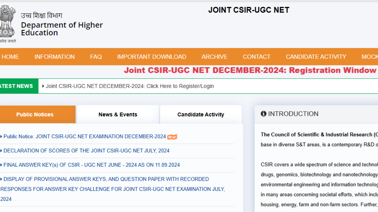 Csir Ugc Net December Registration Begins Check Direct Link Here Technotimes Info